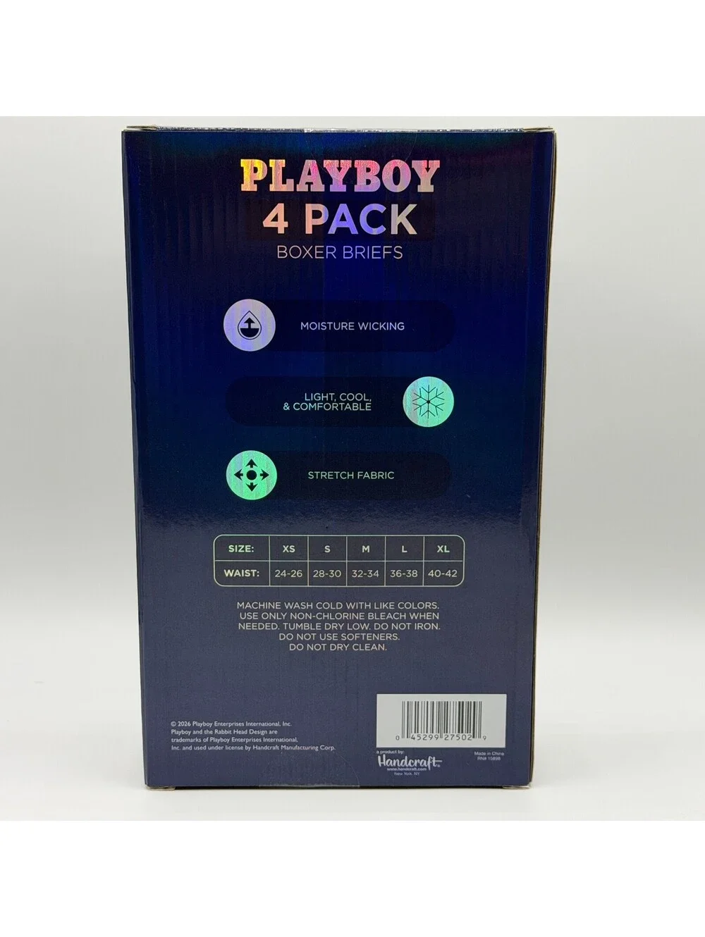 Playboy 4 Pack Performance Moisture Wicking Red Black Men's Medium Boxer Briefs